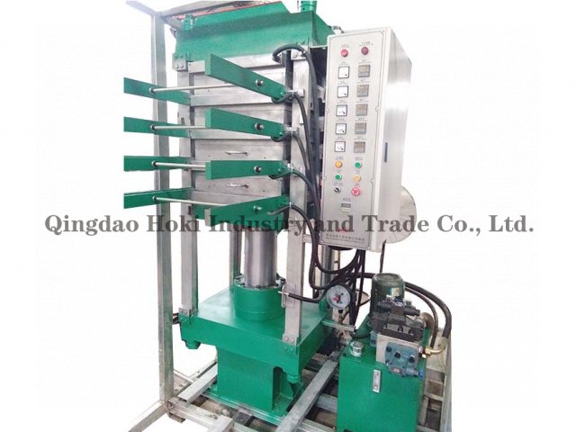 Rubber tiles vulcanizing press